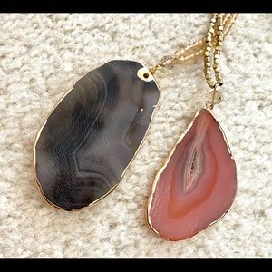 Two natural stone necklaces.